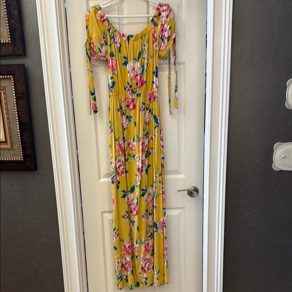 Band of Gypsies Yellow Puff Sleeve Sundress